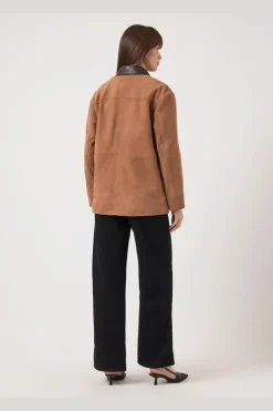 kaia Ls Suede Leather Jacket*YAS Online