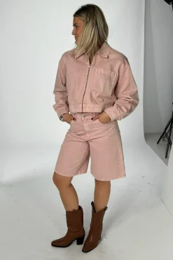 YAS sun Ls Crop Denim Jacket Fest< Overtøj & Jakker